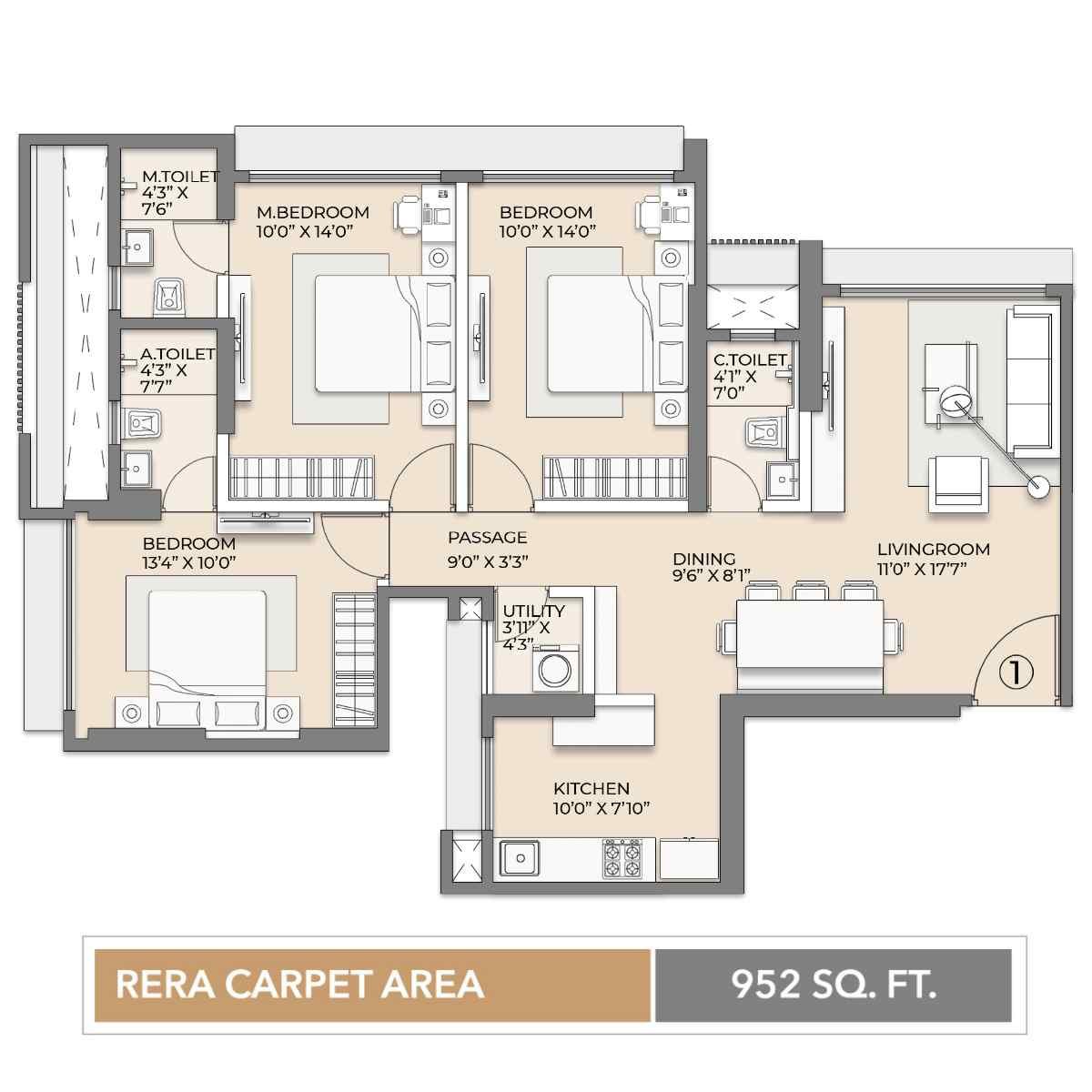 Arkade-Vistas-Views-Floor-Plan-3-BHK-952-Sqft