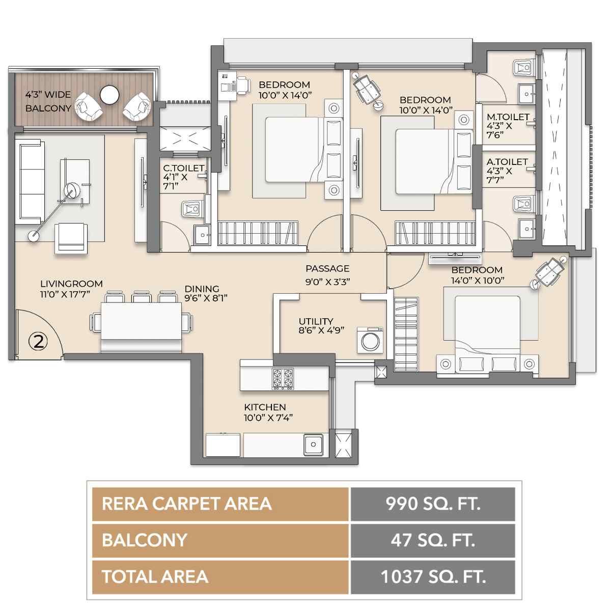 Arkade-Vistas-Views-Floor-Plan-3-BHK-1037-Sqft